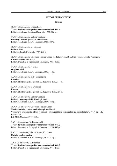 Lista lucrari_2.pdf - Revue Roumaine de Chimie