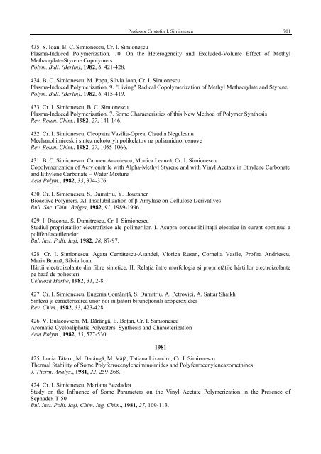 Lista lucrari_2.pdf - Revue Roumaine de Chimie