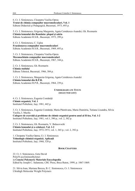 Lista lucrari_2.pdf - Revue Roumaine de Chimie