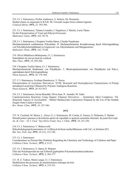 Lista lucrari_2.pdf - Revue Roumaine de Chimie