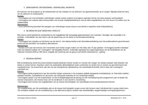 Beleidsplan 2011 - 2015 - Vormingplus Waas-en-Dender