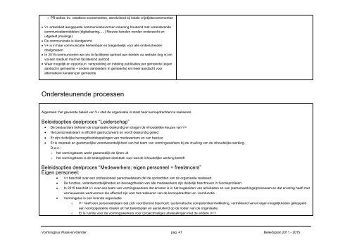 Beleidsplan 2011 - 2015 - Vormingplus Waas-en-Dender