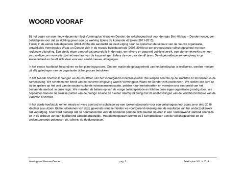 Beleidsplan 2011 - 2015 - Vormingplus Waas-en-Dender