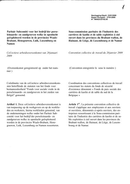 Paritair Subcomité voor het bedrijf der porse- leinaarde- en ...