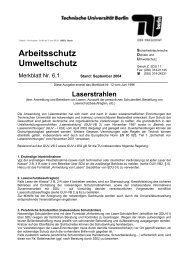 Arbeitsschutz Umweltschutz - TU Berlin