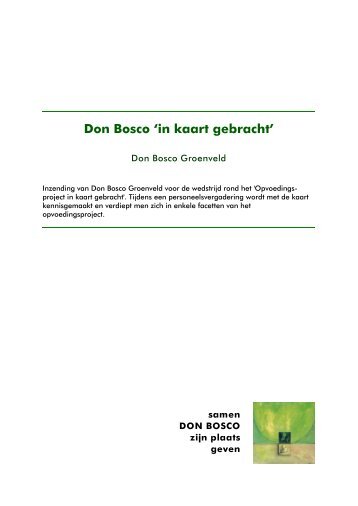 Don Bosco 'in kaart gebracht' - Don Bosco vorming en animatie