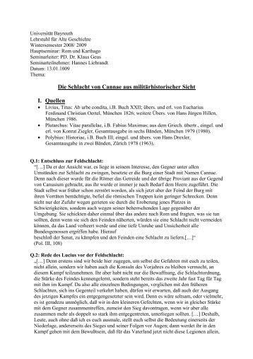 Die Schlacht von Cannae aus militärhistorischer Sicht I ... - Klaus Geus