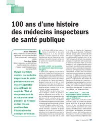 100 ans d'une histoire des médecins inspecteurs de santé publique