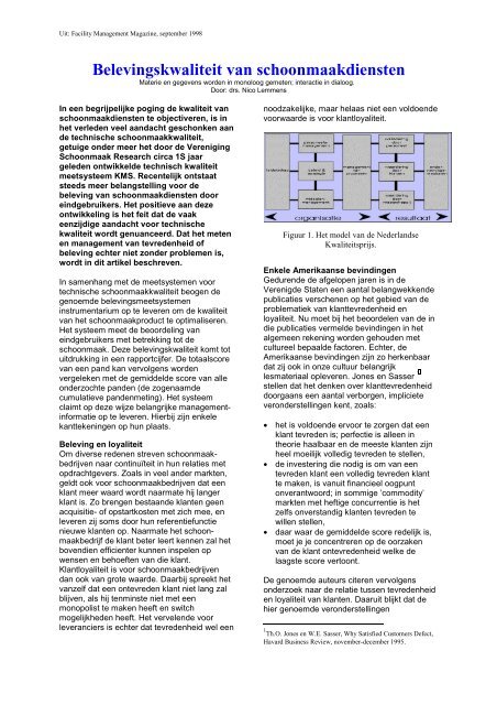 Belevingskwaliteit van schoonmaakdiensten - ISS