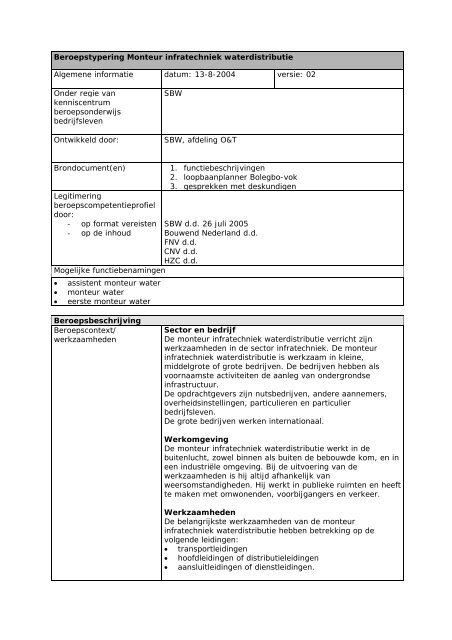 Beroepstypering Monteur infratechniek waterdistributie.doc - Kenteq