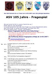 ASV 105 Jahre - Fragespiel - ASV Durlach