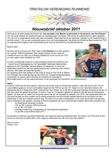images/nieuwsbrief oktober definitief.pdf - Triathlon Vereniging ...