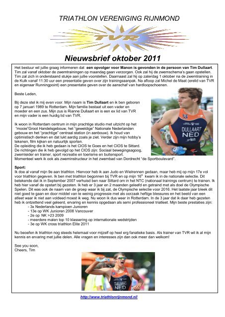 images/nieuwsbrief oktober definitief.pdf - Triathlon Vereniging ...