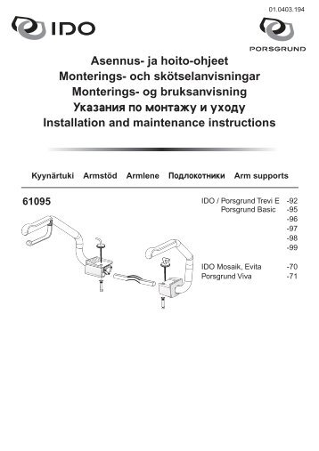 Asennus - Monterings- och skötselanvisningar Monterings- og ... - Ido