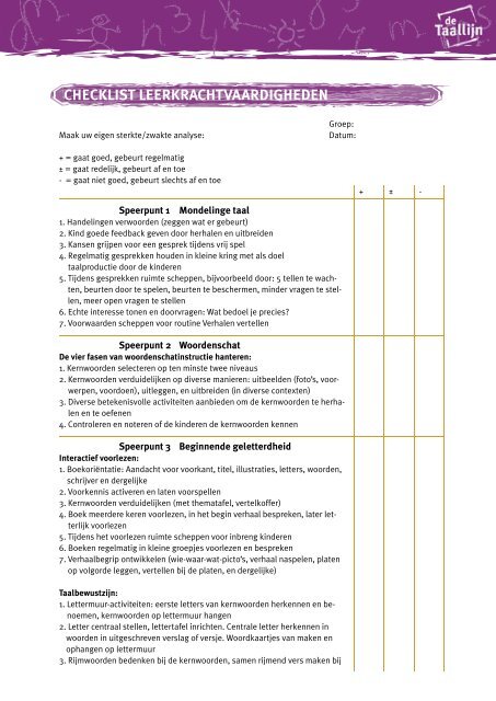 Checklist Interactievaardigheden voor leerkrachten