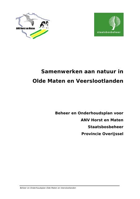 Samenwerken aan natuur in Olde Maten en Veerslootlanden - Clm