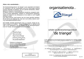 organisatienota A5.pub - DVC de Triangel Lovendegem