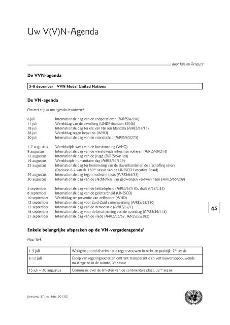 Wereldbeeld 2013 - Vereniging voor Verenigde Naties