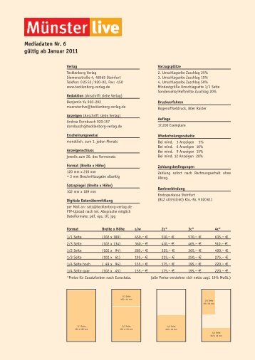 Mediadaten Nr. 3 - Tecklenborg Verlag