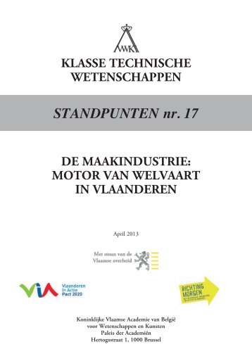 Standpunt - Koninklijke Vlaamse Academie van België voor ...