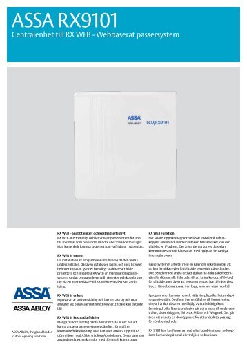 ASSA RX9101 - spear - Assa Abloy