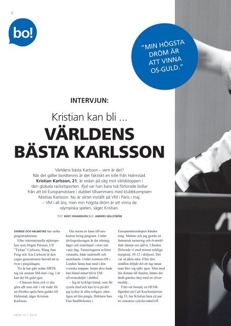 Hallå! Nr 1 2013 - Halmstad Fastighets AB