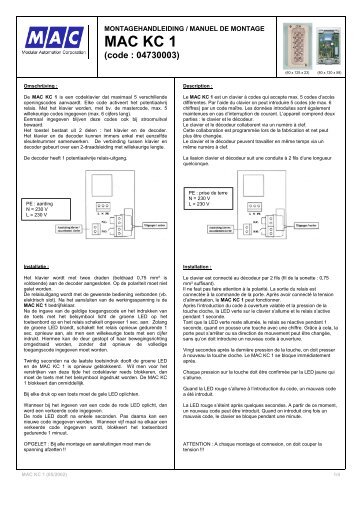 Codeklavier MAC KC 1 NL-handleiding.pdf - Garagedoors.be