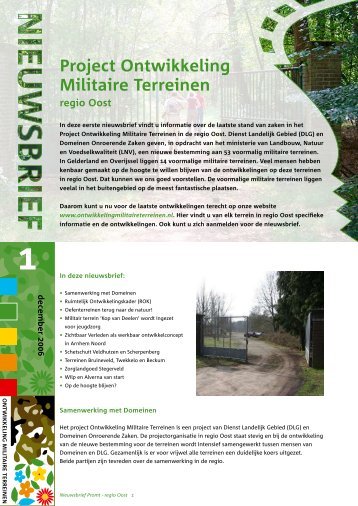 Regio Oost: nieuwsbrief december 2006 - Ontwikkeling militaire ...