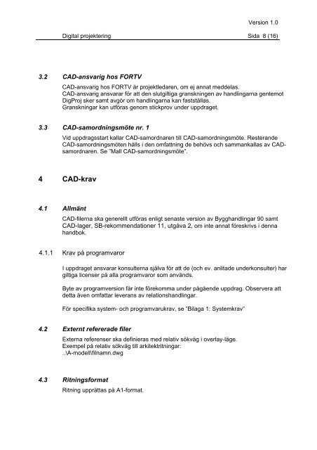 DigProj Handbok 5/2008 Version 1.0 - Fortifikationsverket