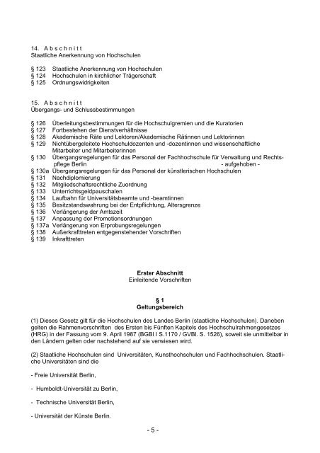 Berliner Hochschulgesetz - Institut für Physik - Humboldt-Universität ...