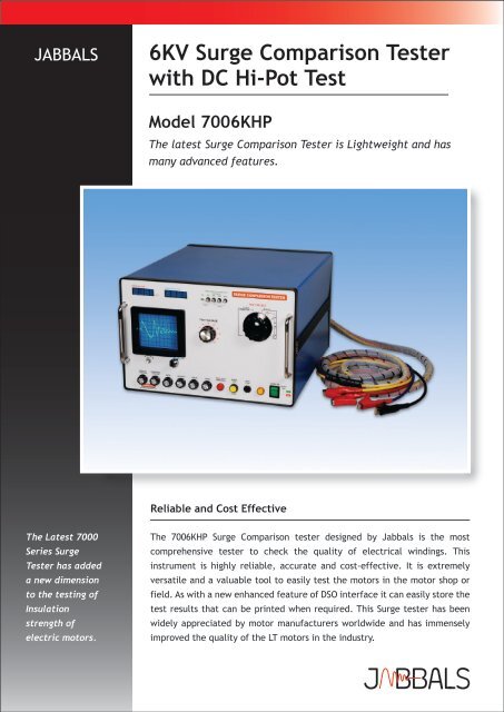 6kv Surge Parison Tester With Dc Hi Pot Test Jabbals
