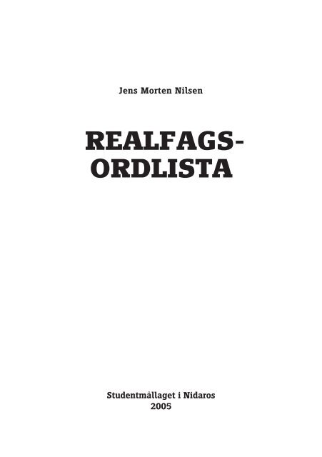 Realfagsordlista - Studentmållaget i Nidaros