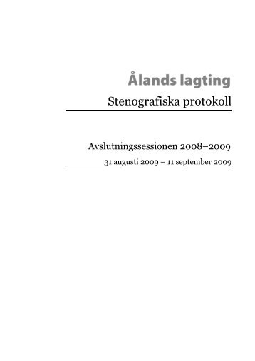 Protokollbok med alla protokoll (199 sidor, PDF) - Ålands lagting