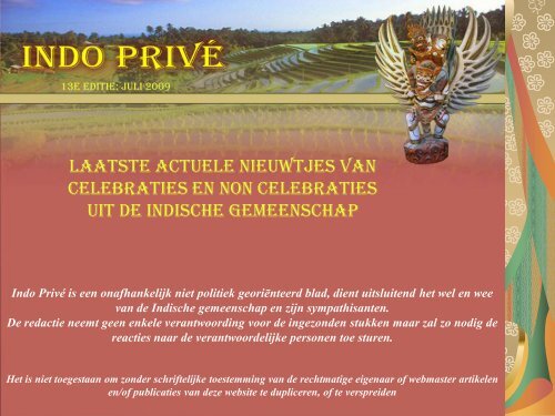 Klik hier voor 13e editie juli 2009 - Indo Privé