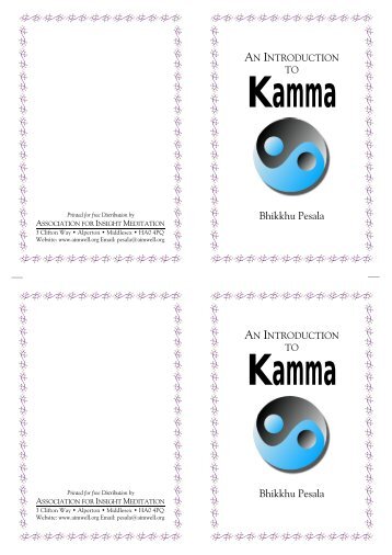 An Introduction To KAMMA Bhikkhu Pesala ... - buku Dharma