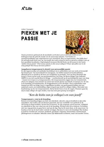 PIEKEN MET JE PASSIE - A*Life