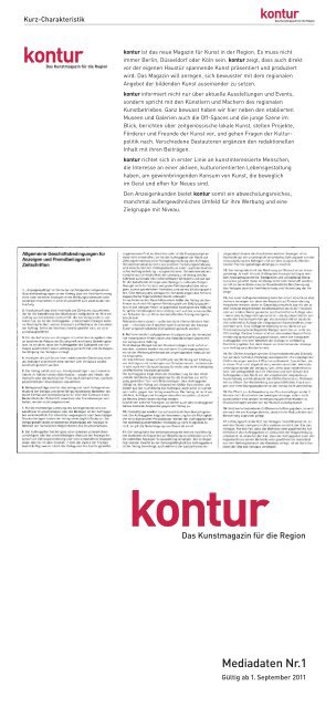 kontur Mediadaten Nr.1 - Tecklenborg Verlag