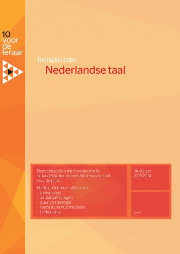 Toetsgids Nederlandse taal - 10 voor de leraar
