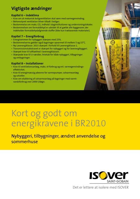 Kort og godt om energikravene i BR2010 - Isover