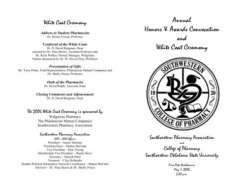 Annual Honors & Awards Convocation and White Coat Ceremony