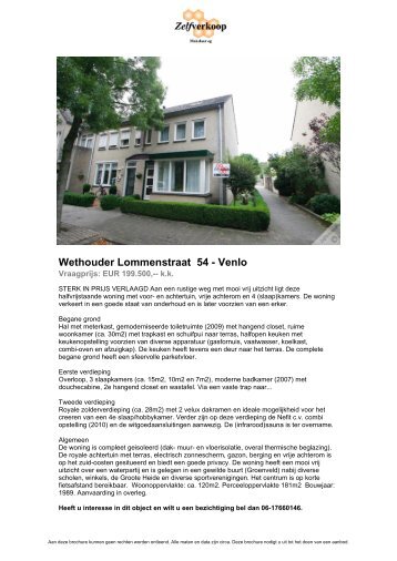 Wethouder Lommenstraat 54 - Venlo - Zelfverkoop