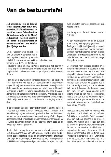 SEPTEMBER 2009 JAARGANG 30 - NR 3 - Federatie