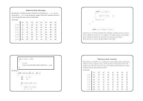 Sorteren Sorteren door selectie