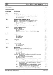 APK Aanvullende permanente eisen