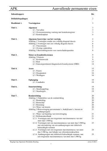 APK Aanvullende permanente eisen