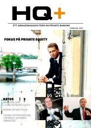 FOKUS PÅ PRIVATE EQUITY RATOS - HQ Bank