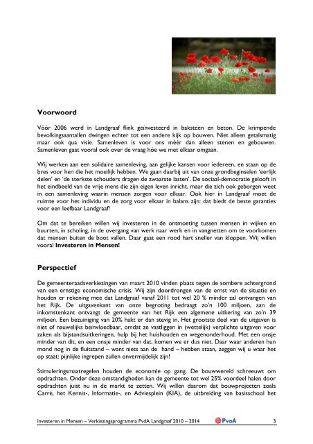 Download het verkiezingsprogramma - PvdA Landgraaf