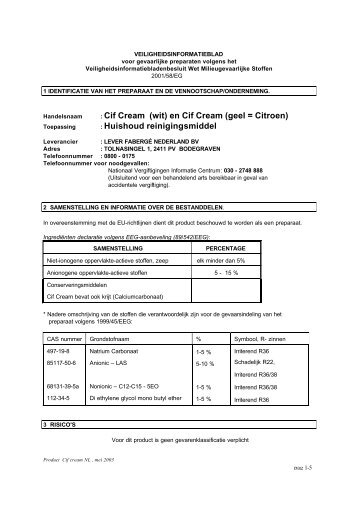 Veiligheidsinformatieblad (MSDS) - Destil