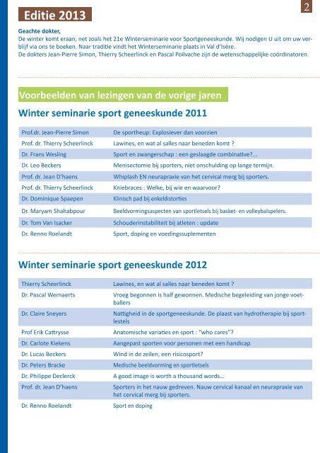 Download de folder - Winter seminarie van sport geneeskunde 2012