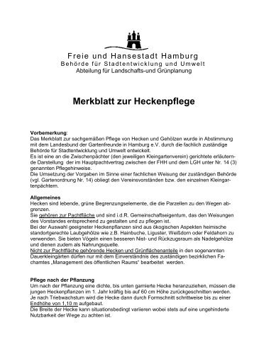 Merkblatt zur Heckenpflege - Landesbund der Gartenfreunde in ...